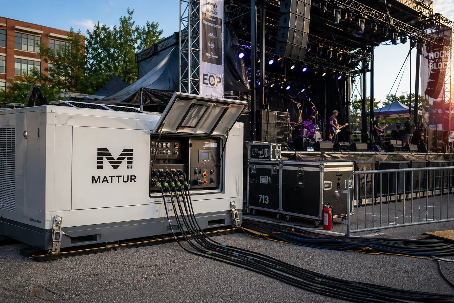 Mattur modular mobile power system supporting a live event