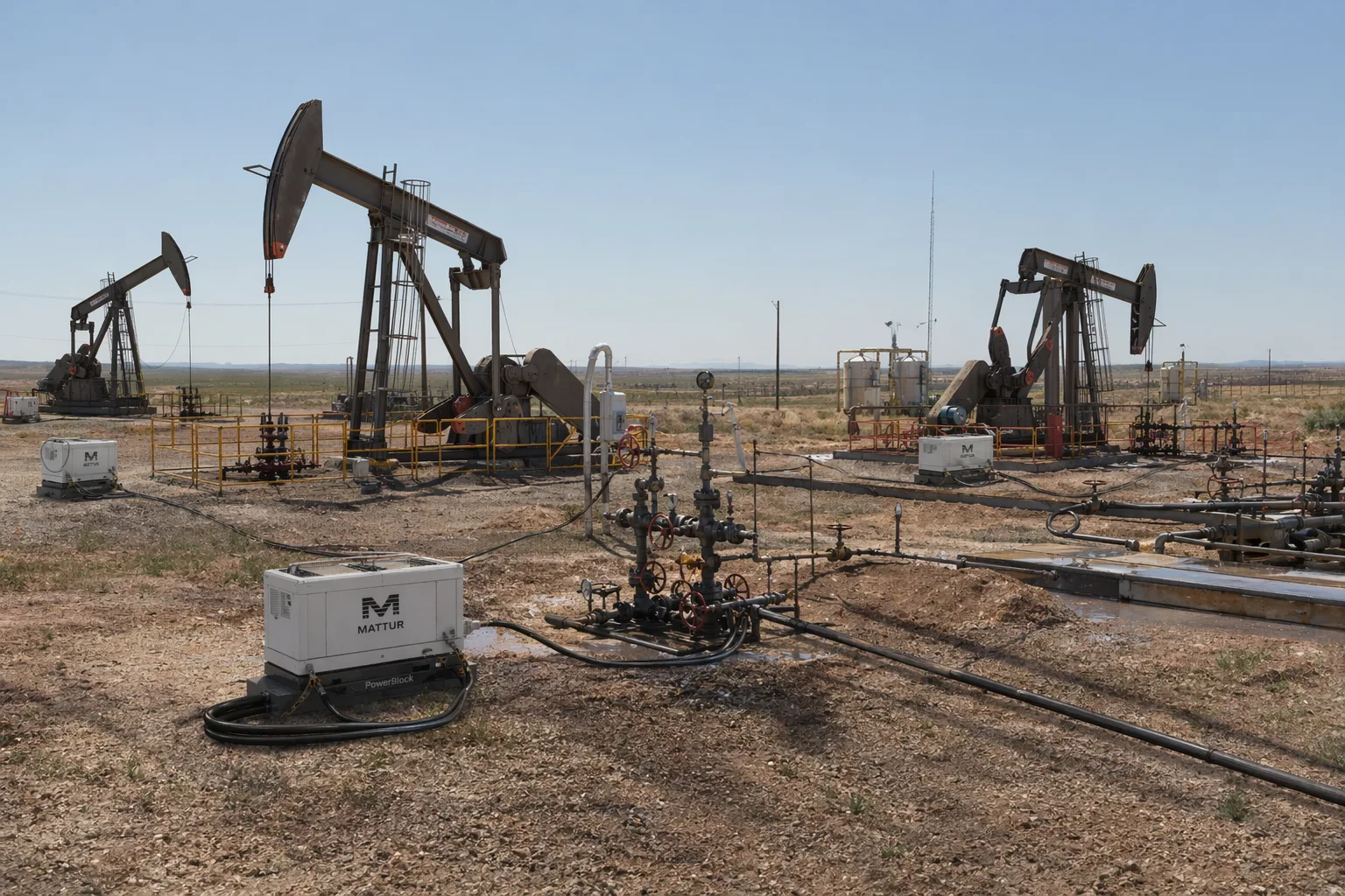 Mattur modular prime power system at an oil and gas production site